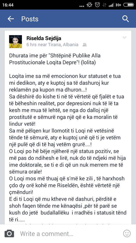 Lolita tallet me Riselda Sejdinë, ja si përgjigjet ajo