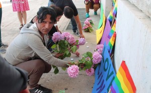 Anetare te Aleances LGBT dhe ProLGBT, gjate nje tubimi solidariteti, per viktimat e tragjedise se Orlandos, ne Shtetet e Bashkuara te Amerikes./r/n/r/nMembers of the LGBT Alliance and ProLGBT, during a rally solidarity for the victims of the tragedy of Orlando in United States of America.