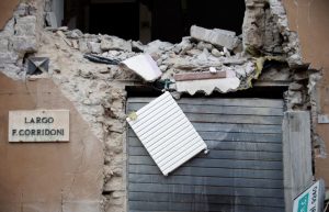 A collapsed building is seen after an earthquake in Visso, central Italy, October 27, 2016. REUTERS/Max Rossi