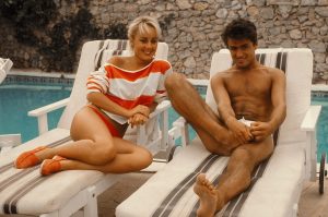 WHAM GEORGE MICHAEL & SHIRLIE HOLLIMAN (KEMP) ON LOCATION MAKING THE VIDEO FOR CLUB TROPICANA IN IBIZA 1983 REF NO : 16367AB MUST CREDIT : ALLAN BALLARD/SCOPEFEATURES.COM FOR EDITORIAL USE ONLY