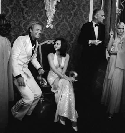 IRAN. Persepolis. Guests at the fund raising dinner for the French Charity "Le Bal des Petits Lits Blancs" presided by Queen FARAH. On the right is actor VILLALONGA. 1971.