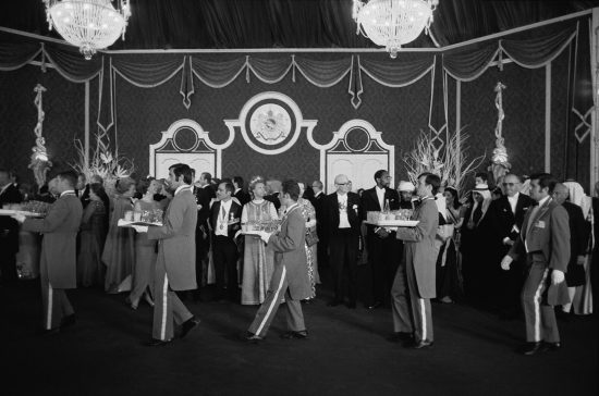 IRAN. Persepolis. 27th of October 1971. Drinks are served before a gala dinner under a tent during the celebrations of the 2500 years of the monarchy.