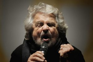 The leader of the Five Star Movement, Beppe Grillo, delivers a speech during a campaign meeting upon a referendum on constitutional reforms, on December 2, 2016 in Piazza San Carlo in Turin. Beppe Grillo, leader of the populist Five Star Movement calls his supporters to vote NO at the referendum on constitution which be held on December 4, 2016. / AFP / MARCO BERTORELLO (Photo credit should read MARCO BERTORELLO/AFP/Getty Images)