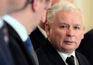 Jaroslaw Kaczynski, leader of PiS (Law and Justice) party attendes a ceremony at Wilanow Palace in Warsaw on May 29, 2015. AFP PHOTO / JANEK SKARZYNSKI (Photo credit should read JANEK SKARZYNSKI/AFP/Getty Images)