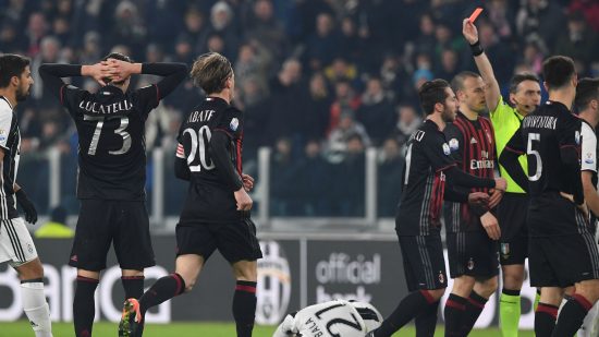 during the TIM Cup match between Juventus FC and AC Milan at Juventus Stadium on January 25, 2017 in Turin, Italy.