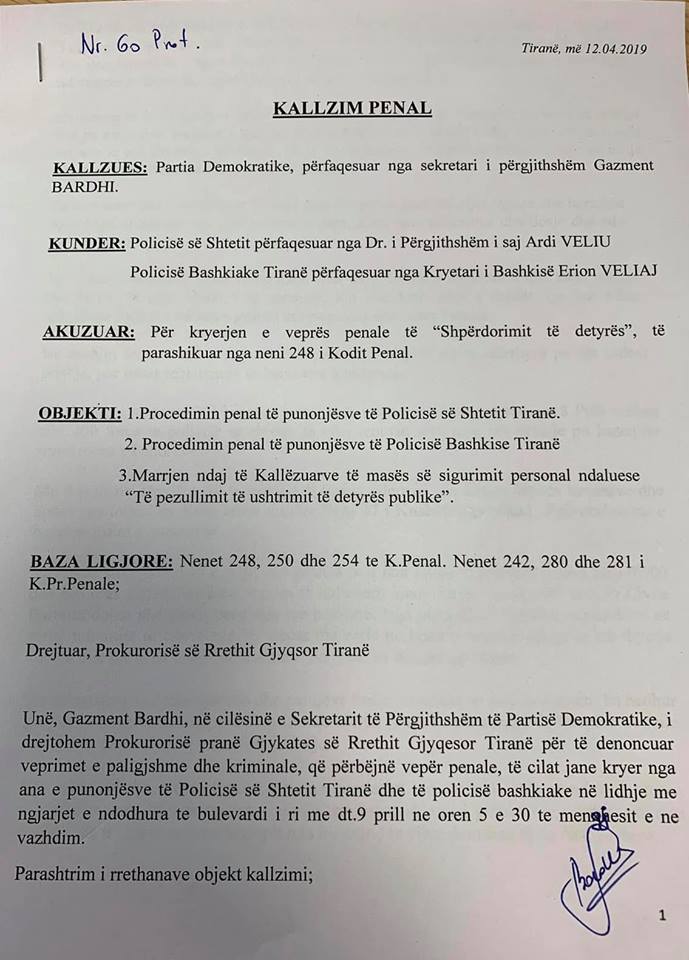 Pd Kallëzim Penal Për Policinë E Shtetit Sjellje Brutale Opinional 3469