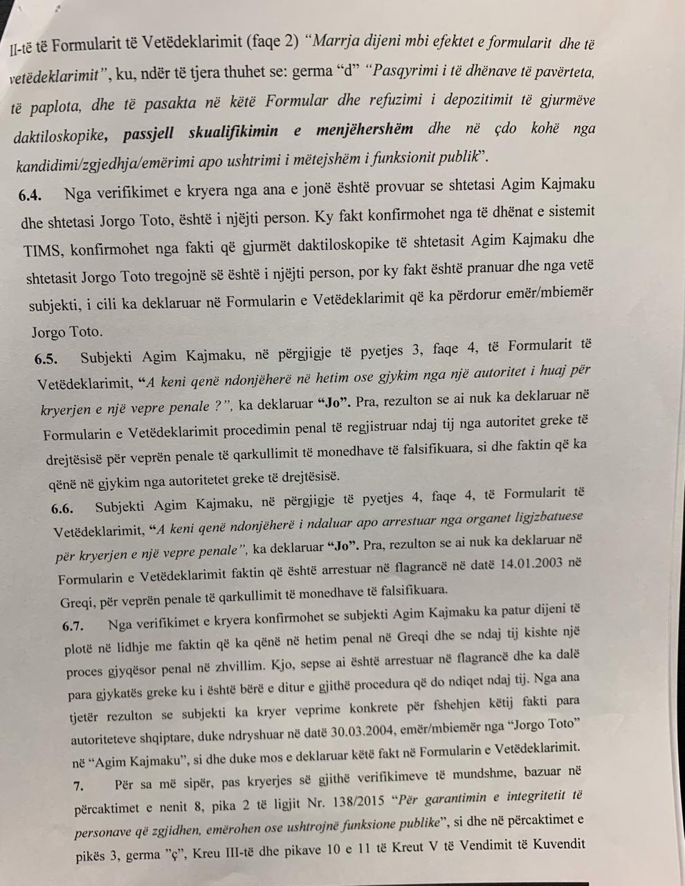 Publikohet dokumenti/ Çfarë zbuloi Prokuroria për Agim Kajmakun