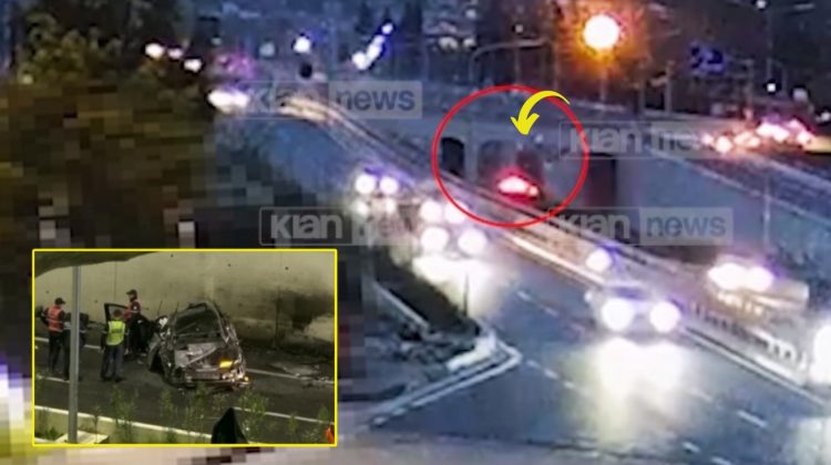 VIDEO/Momenti kur Audi “fluturon” për rreth 30 m dhe përplaset në mur