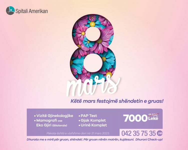 Shëndeti,dhurata më e çmuar:Në muajin Mars, Spitali Amerikan ofron paketën dedikuar gruas