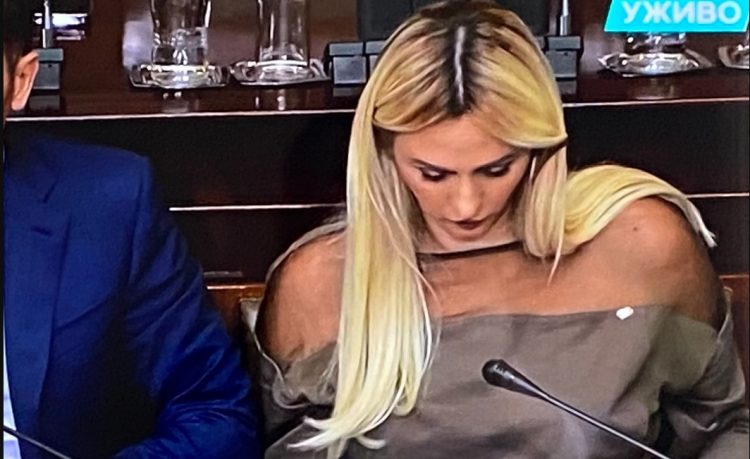 Ministrja serbe shkon në Kuvend me veshje transparente