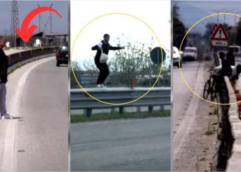 “Cirk” në autostradë, banorët kalojnë jo vetëm në këmbë, por me biçikleta e me kafshë