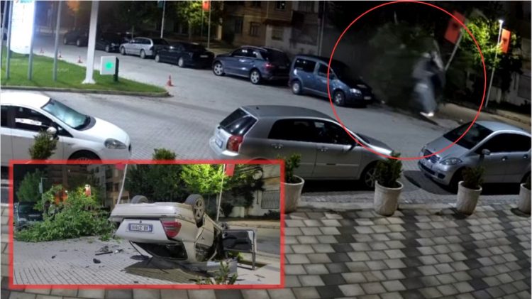 VIDEO/ Aksident i frikshëm në Vlorë, makina “fluturon” mbi asfalt dhe rrokulliset