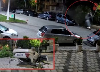 Video/ Makina “fluturoi” mbi asfalt dhe u rrokullis, policia: Shoferi ishte i dehur