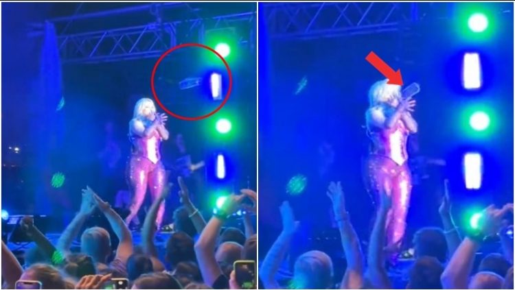 Video/Këngëtarja Bebe Rexha goditet me telefon në fytyrë gjatë një koncerti në New York