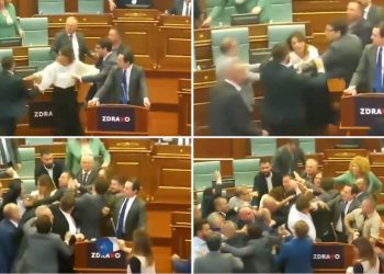 Video/ Dhunës në Kuvendin e Kosovës nuk i shpëtojnë as gratë