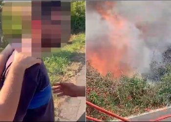 I vuri zjarrin një sipërfaqeje toke duke rrezikuar mjetet në rrugë, në pranga 33-vjeçari