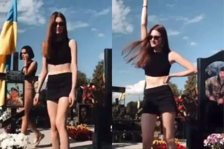 Motrat ukrainase twerk mbi varrin e babait të vrarë në luftë, rrezikojnë 5 vite burg