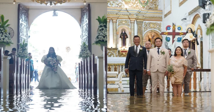 VIDEO/ Çifti në Filipine vijon me dasmën pavarësisht përmbytjeve nga tajfuni “Doksuri”