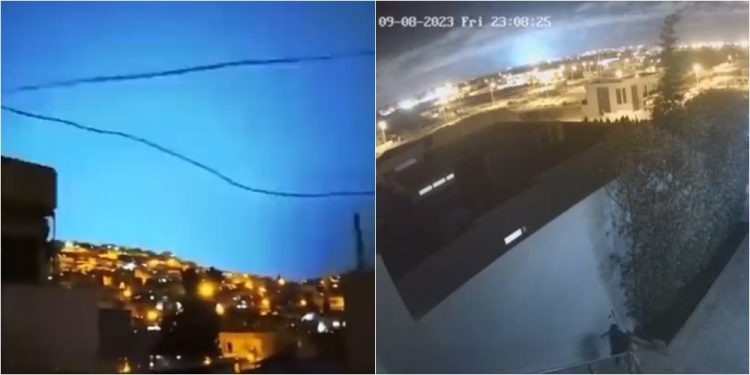 Tre minuta para se të ndihej tërmeti, shfaqen drita të pazakonta në qiellin e Marokut