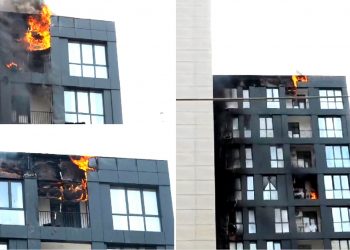 Shtëllunga gjigande tymi, bie zjarr në katin e 9 të një pallati në Tiranë