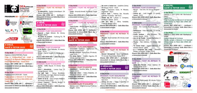 Festivali Ndërkombëtar i Filmit Dea Open Air zhvillon edicionin e tij të 10 në Tiranë