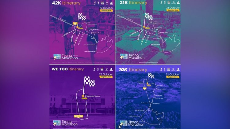 Maratona e Tiranës/ Rrugët që do të bllokohen dhe plani i lëvizjes së automjeteve më 21-22 Tetor