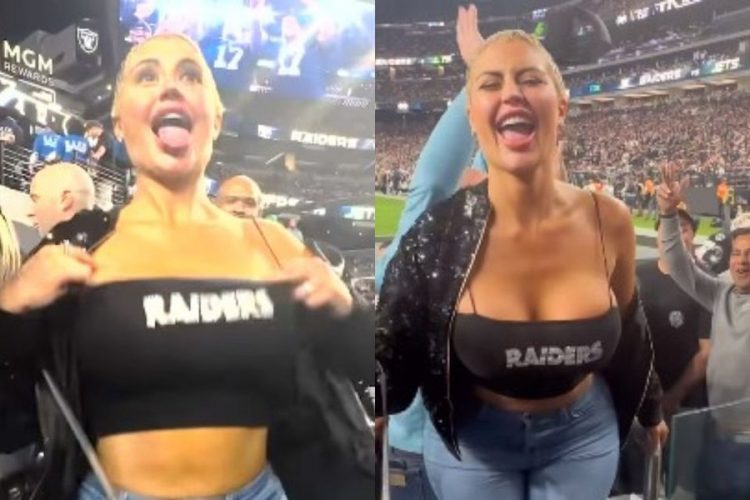 VIDEO/ Modelja e famshme zhvishet në stadium, policia e dëbon