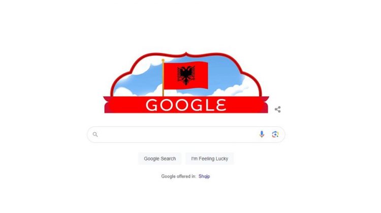 111-vjetori i Pavarësisë, Google vishet kuqezi