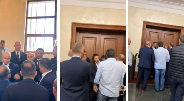 “Largoni Gardën”, deputetët e opozitës futen me dhunë në zyrën e Nikollës (Video)