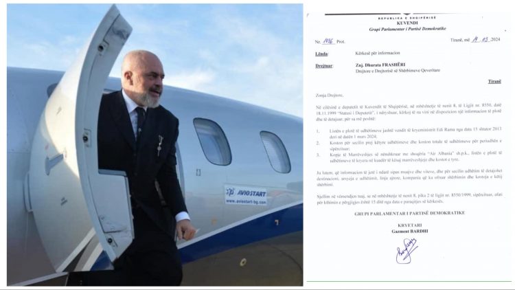 22 mln € për udhëtime! Bardhi kërkesë Qeverisë: Na vendosni në dispozicion të dhënat e udhëtimeve me charter të Ramës
