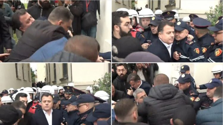 Protestuesit çajnë kordonin e policisë, tentojnë të hyjnë në Bashkinë e Tiranës
