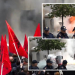 Tedi Blushi puth flamurin, molotovë dhe përplasje me policinë, mbyllet protesta para Bashkisë së Tiranës