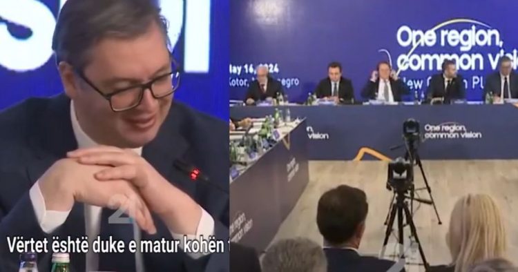 “Gjithmonë flet më shumë se të gjithë”, Rama i mat kohën Vuçiç gjatë fjalimit në Samit, presidenti serb qesh 