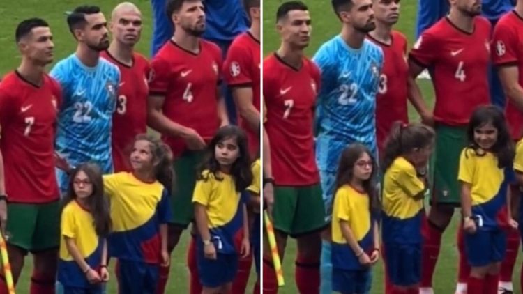 VIDEO/ Nuk po e besonte që ishte Ronaldo, shihni reagimin e vajzës së vogël në fushë