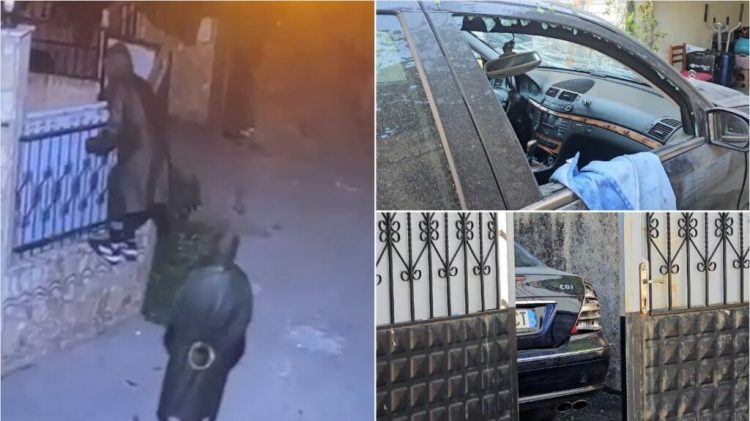 Të maskuar në tentativë për kaluar murin/ Pamjet e autorëve të tritolit në makinën e policit (Video)