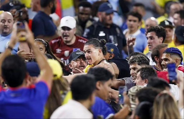 VIDEO/ Kupa e Amerikës, lojtarët e Uruguait përleshen me tifozët rivalë në tribuna
