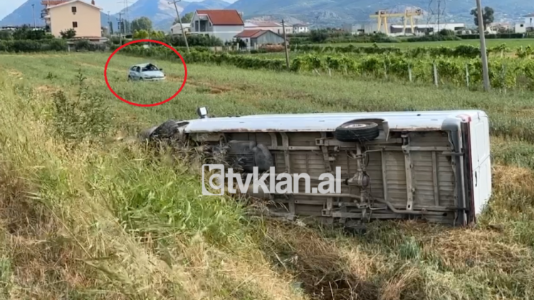 Aksident i rëndë në aksin Lezhë-Milot, përplaset një furgon mallrash me një makinën