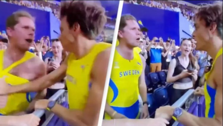 Paris 2024/ Vendosi rekord të ri botëror, festimi epik i Armand Duplantis me shokun e skuadrës