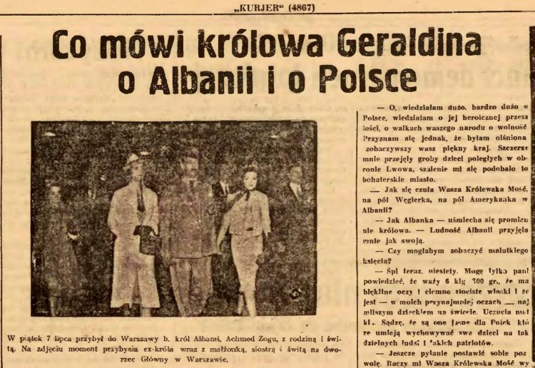 1939/ “Populli i Shqipërisë më pranoi si të tijën”, intervista ekskluzive me Mbretëreshën Geraldinë në Poloni