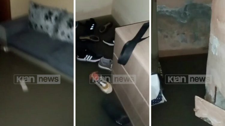 Video/ Pamjet brenda banesës në Vlorë, të gjitha dhomat të mbushura me ujë