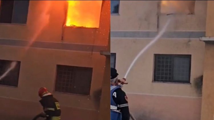 Përfshihet nga flakët e zjarrit  Komisariati i Policisë së Shijakut