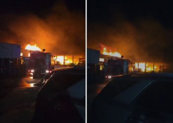 Përfshihet nga flakët fabrika e këpucëve në Kurbin