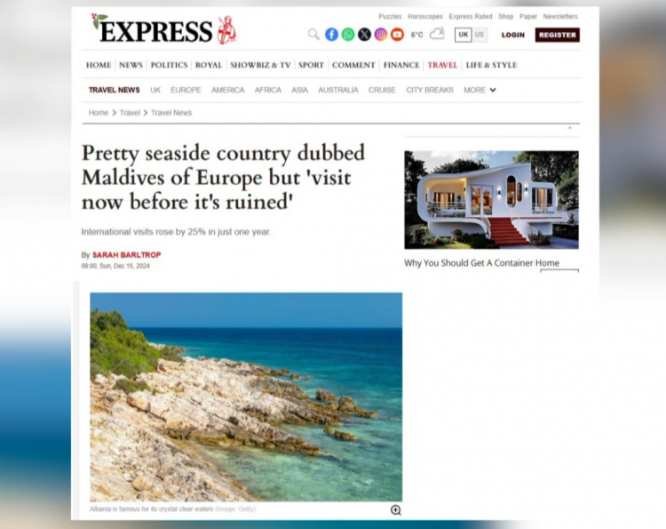 “Express” rekomandon Shqipërinë për pushime