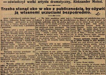 1928/ “E urrej kinemanë!”, intervista ekskluzive me Aleksandër Moisiun në Lodz, Poloni