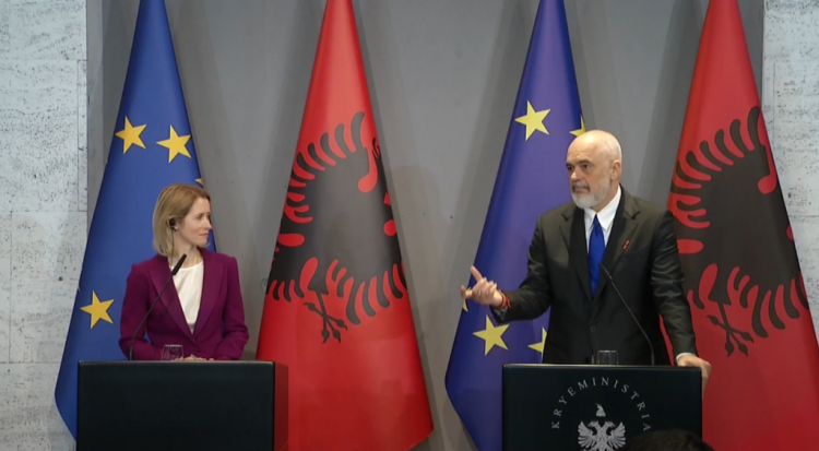 “Ne kemi diellin, ti ke sjellë të ftohtin e Brukselit”, Rama me Kallas: Kemi folur për sfidën e procesit të anëtarësimit dhe problematikat në rajon