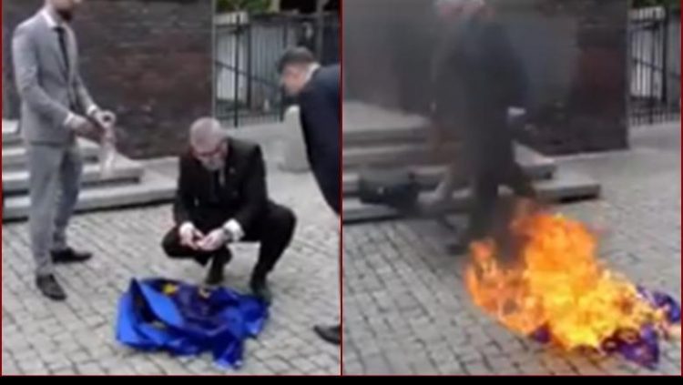 VIDEO/ Eurodeputeti polak djeg flamurin e BE: Këtu është Poloni, jo Bruksel
