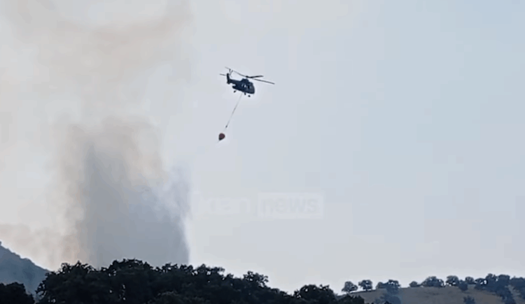 Zjarr në Llaman të Himarës, ndërhyn helikopteri/Shqetësohen banorët e pushuesit