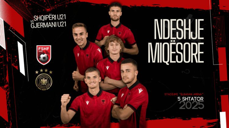 Kombëtarja U-21 luan miqësore me Gjermaninë, më 5 shtator në “Elbasan Arena”