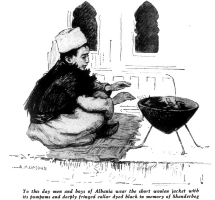 Revista amerikane (1928) / Shqiptarët lyejnë jelekët e bardhë me të zezë që nga..