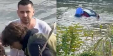 VIDEO/ Shqiptari hidhet në lumë dhe shpëton biznesmenin italian që po mbytej